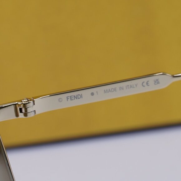 Fendi FE40141U 32E Rectangle Sunglasses - Gold/Brown - Picture 7 of 12